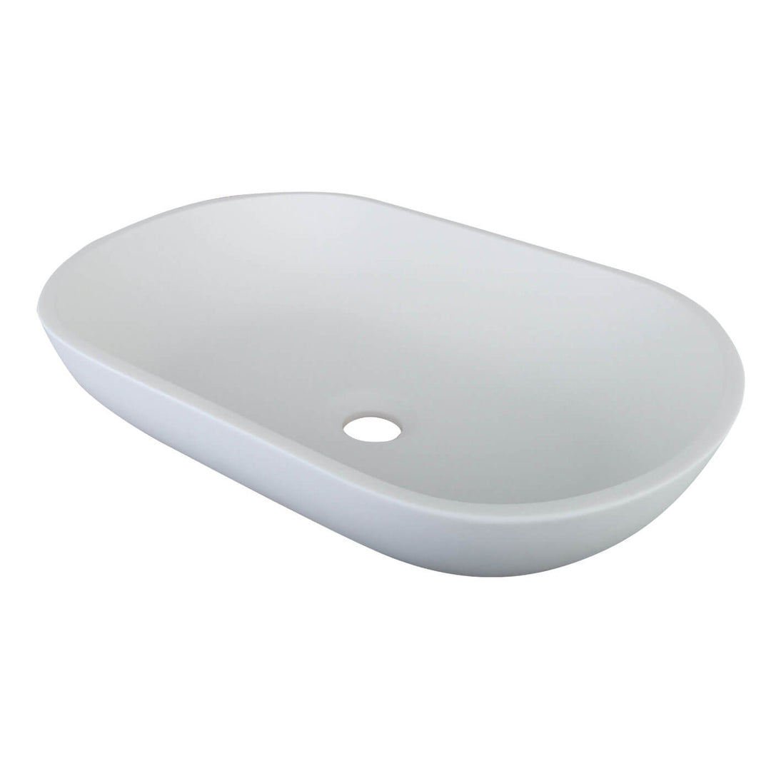 Positano Oval Solid Surface Above Counter Basin 505mm