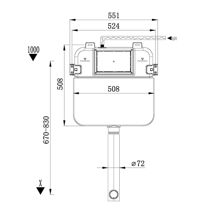 R&T Concealed In Wall Toilet Cistern