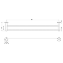 Radii Round Double Towel Rail 600-800mm