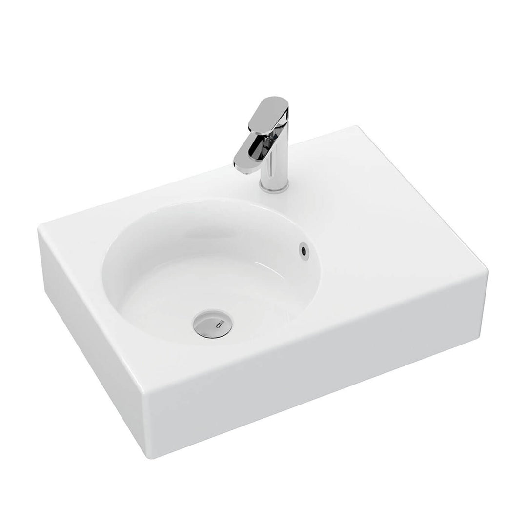 Reba Skew Wall Hung Ceramic Basin 600mm