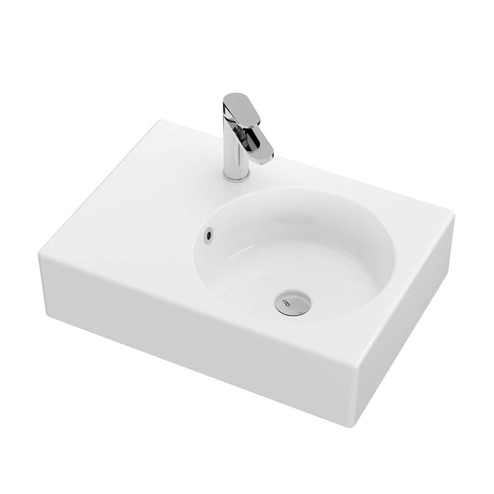 Reba Skew Wall Hung Ceramic Basin 600mm