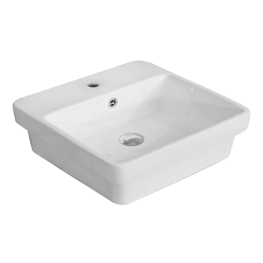 Geo Semi-Inset Rectangular Basin with Tap Hole 495x400mm