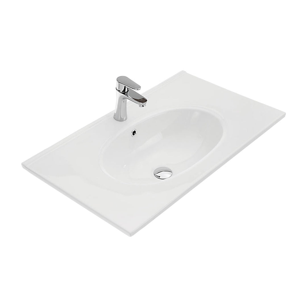 Rotondo Oval Ceramic Benchtop with Taphole (600-1200mm)