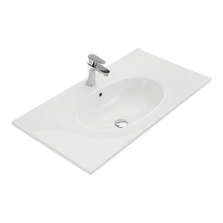 Rotondo Oval Ceramic Benchtop with Taphole (600-1200mm)