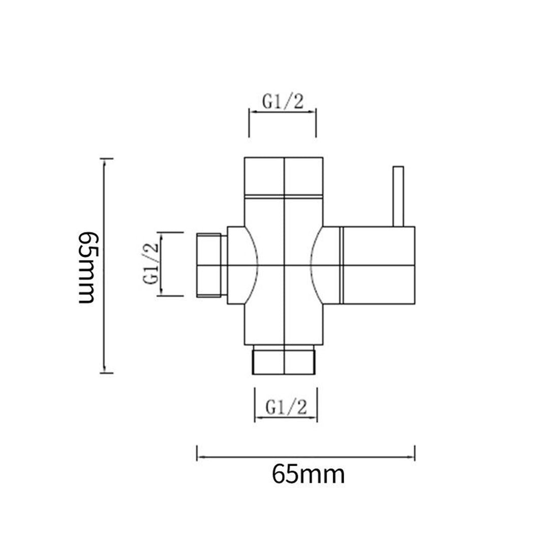 Round Bidet Spray Diverter T Section