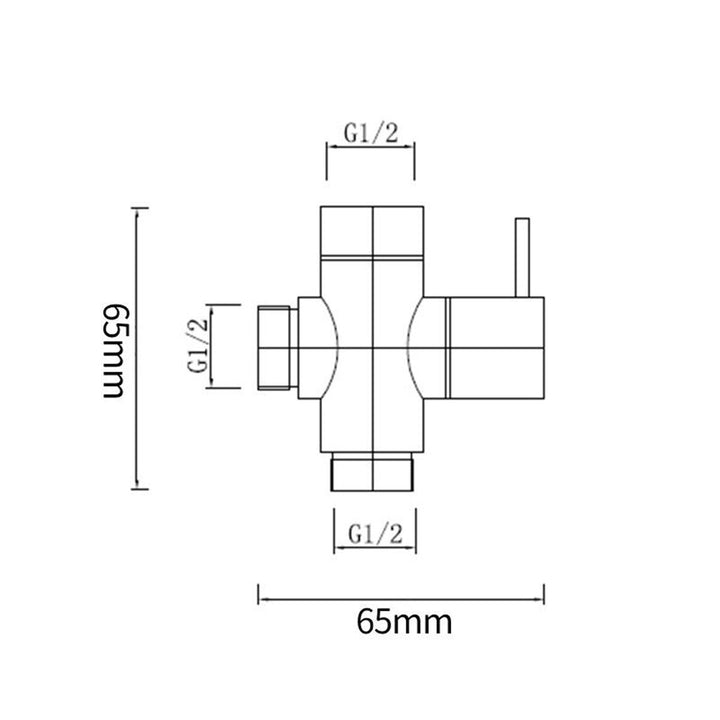 Round Bidet Spray Diverter T Section