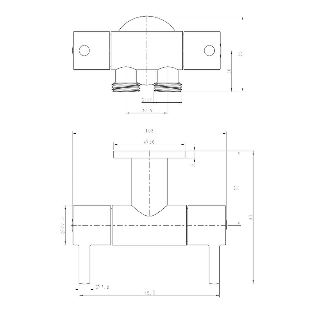 Round Dual Mini Stop Cistern Stop Diverter