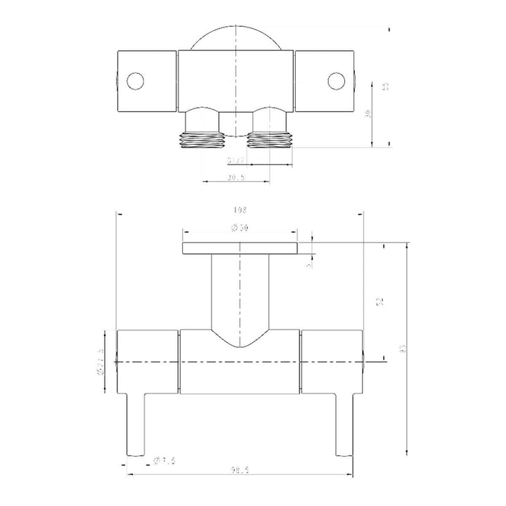 Round Dual Mini Stop Cistern Stop Diverter