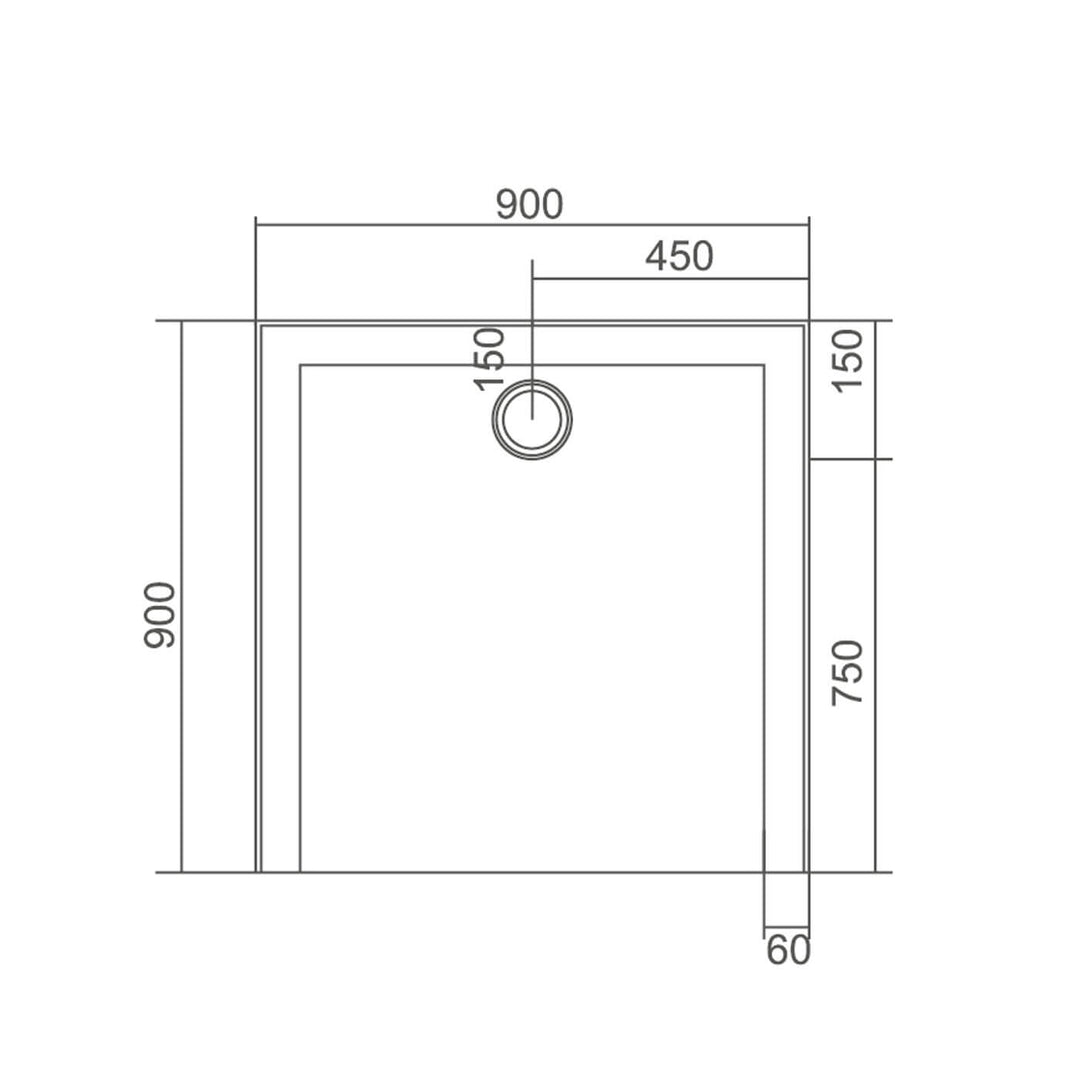 SMC Low Profile Self Supporting Shower Base 900-1200mm