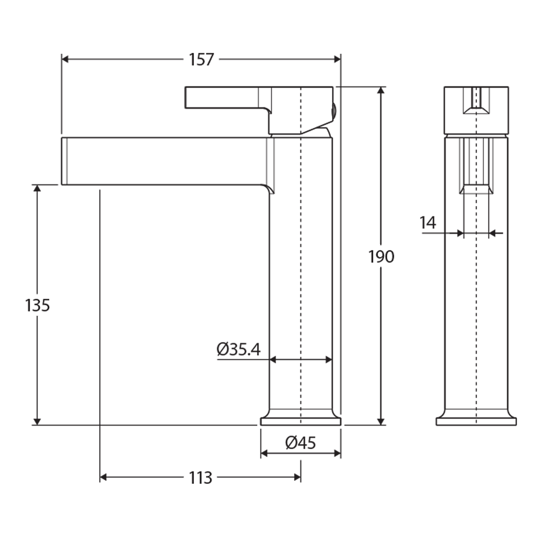 Sansa Slim Short Basin Mixer