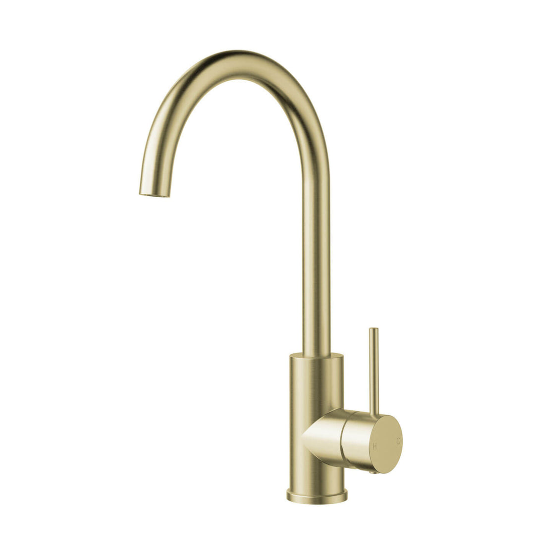 Slimline Gooseneck Stainless Steel Sink Mixer