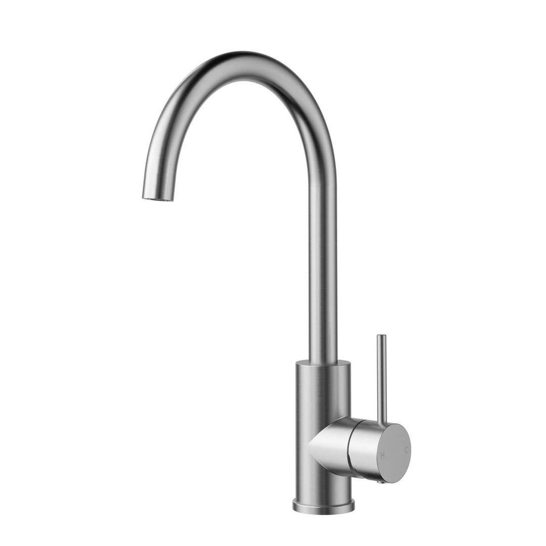 Slimline Gooseneck Stainless Steel Sink Mixer