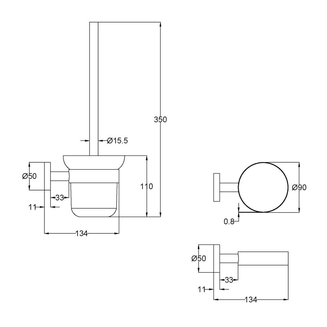 Slimline Stainless Steel Toilet Roll Holder