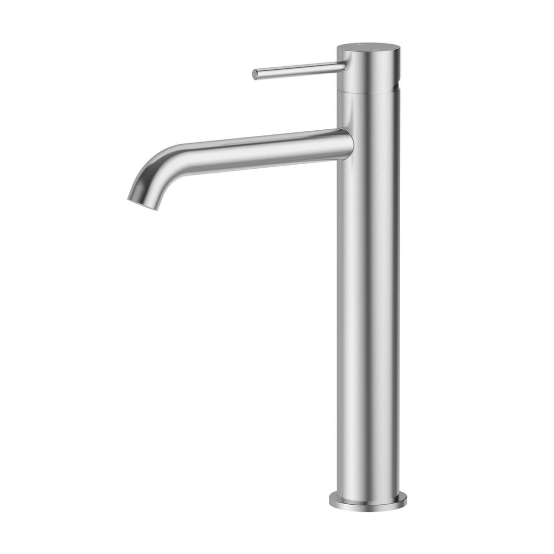 Slimline Curved Stainless Steel Tall Basin Mixer