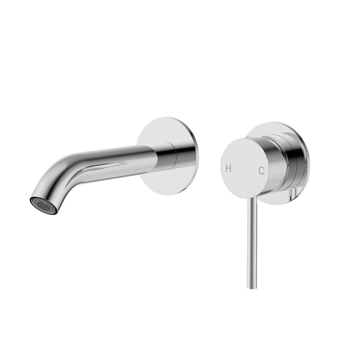 Slimline Stainless Steel Wall Mixer Set