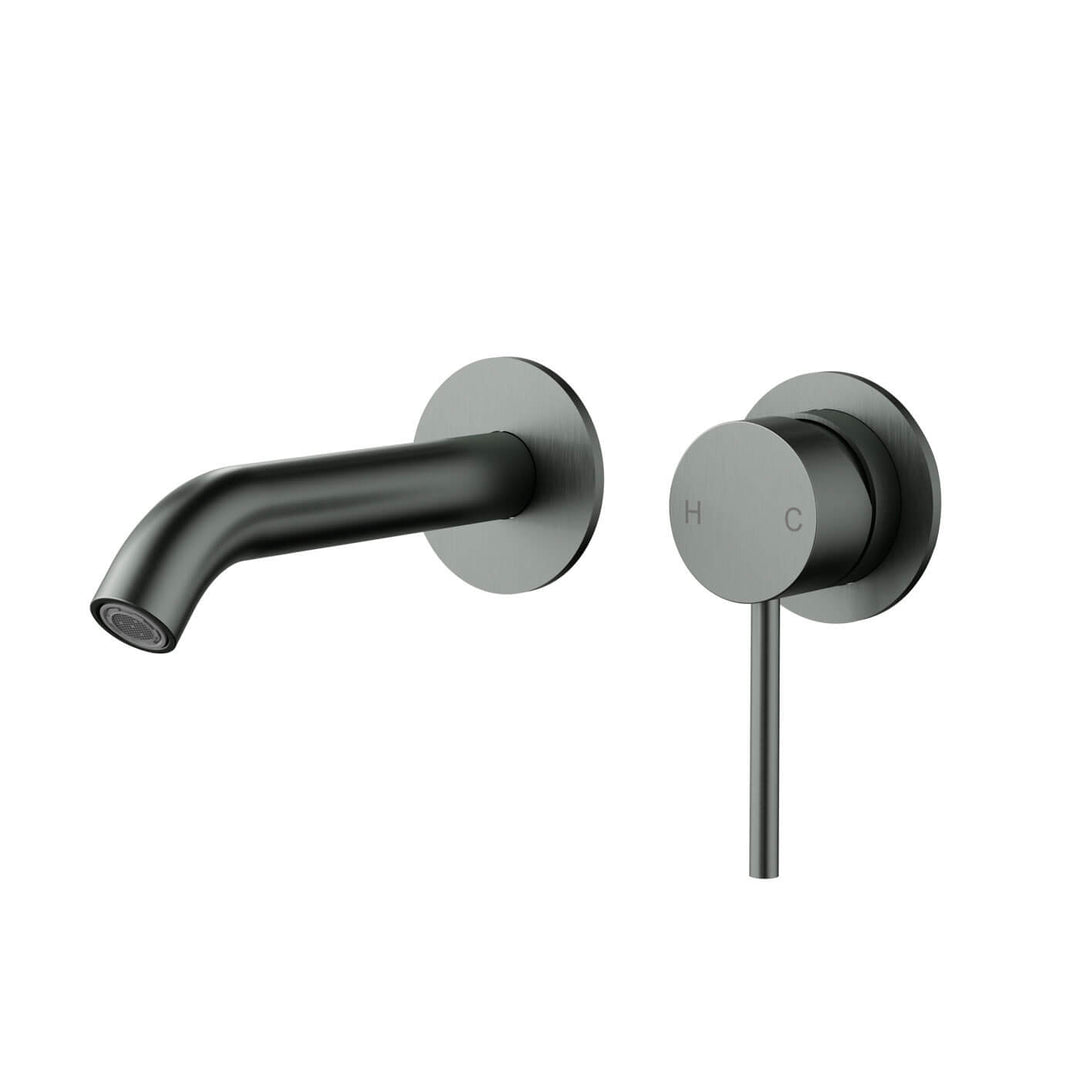 Slimline Stainless Steel Wall Mixer Set