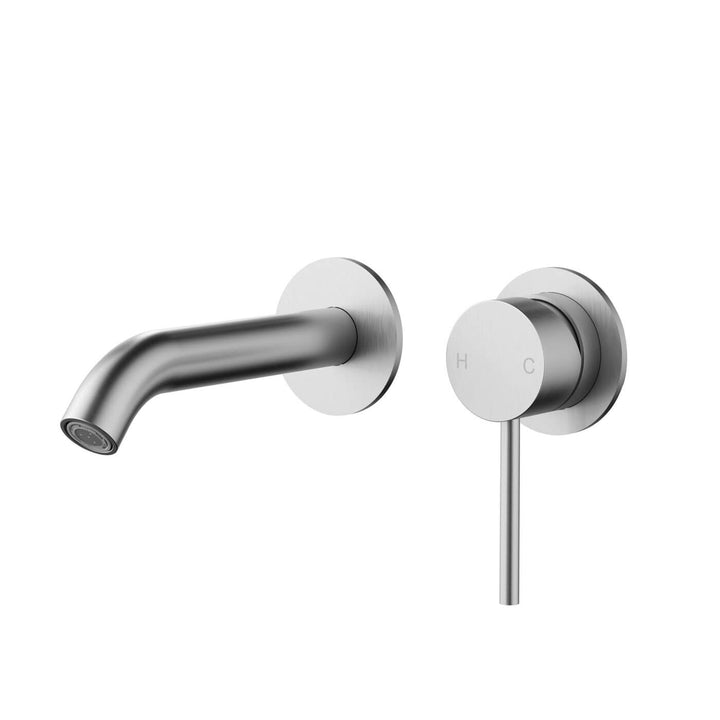 Slimline Stainless Steel Wall Mixer Set