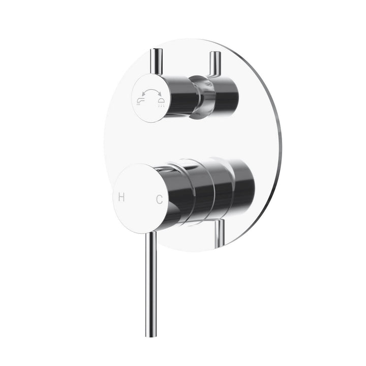 Slimline Stainless Steel Diverter Wall Mixer