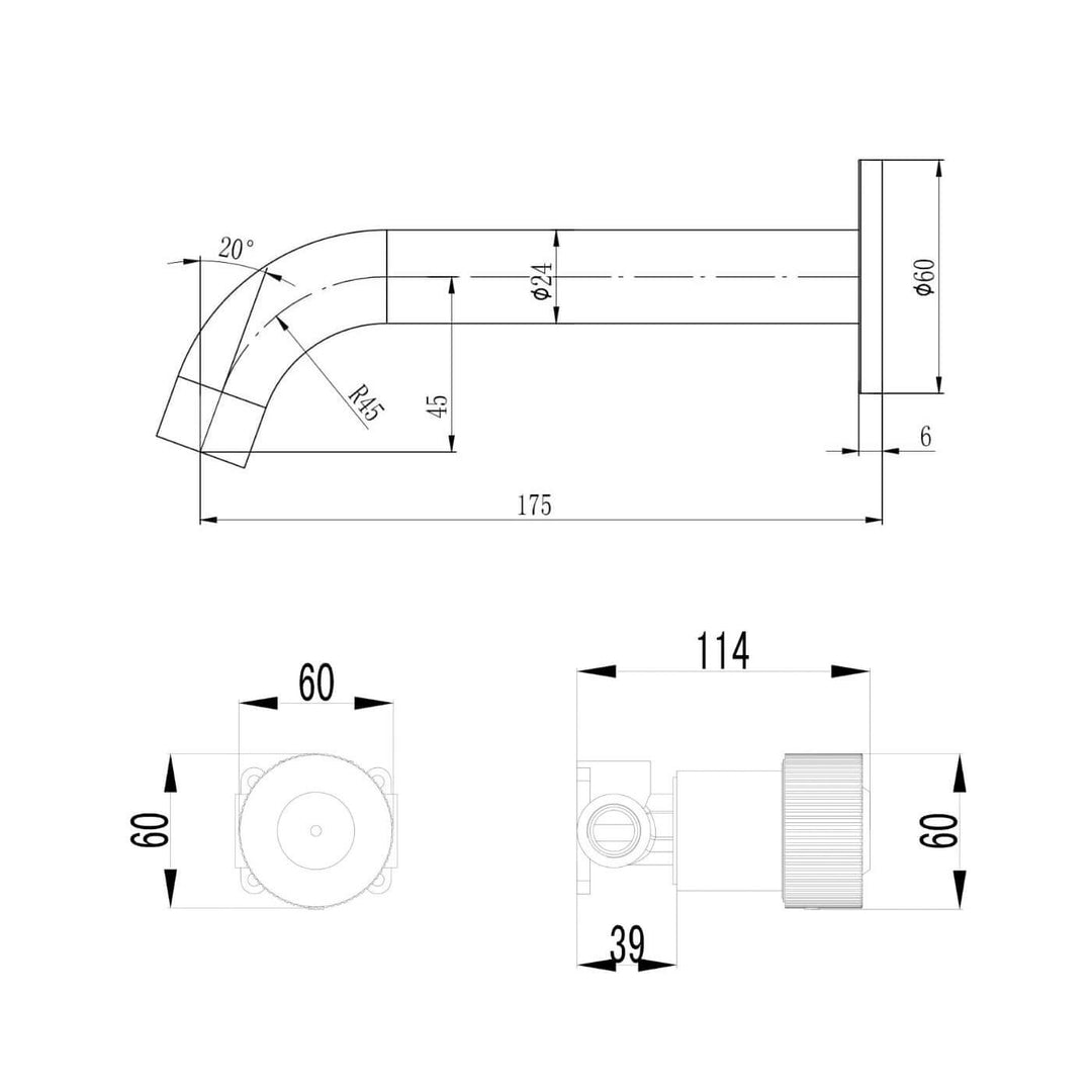 Soko Progressive Wall Mixer and Spout Set