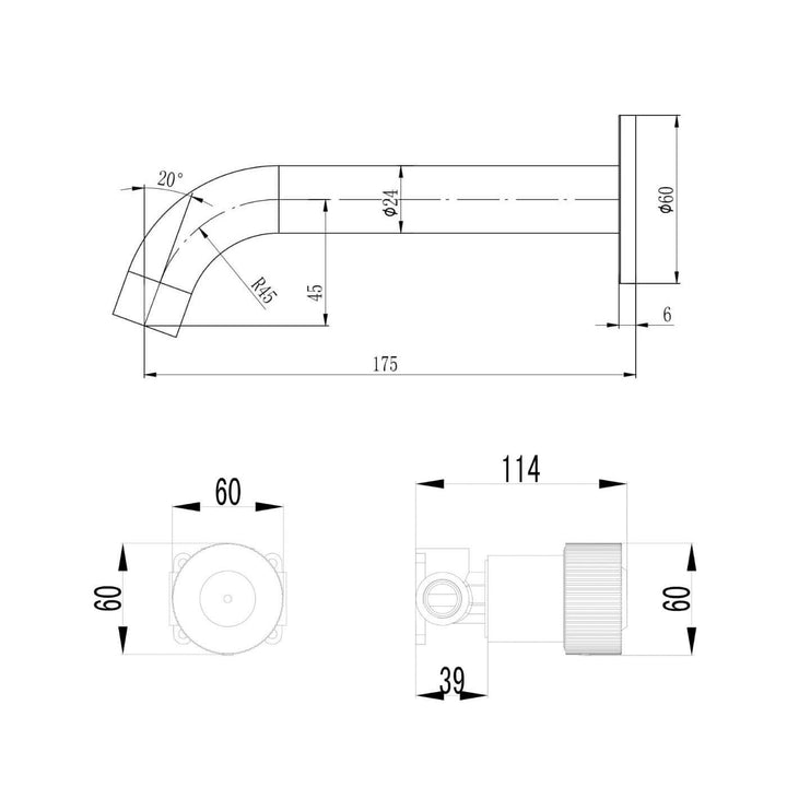 Soko Progressive Wall Mixer and Spout Set