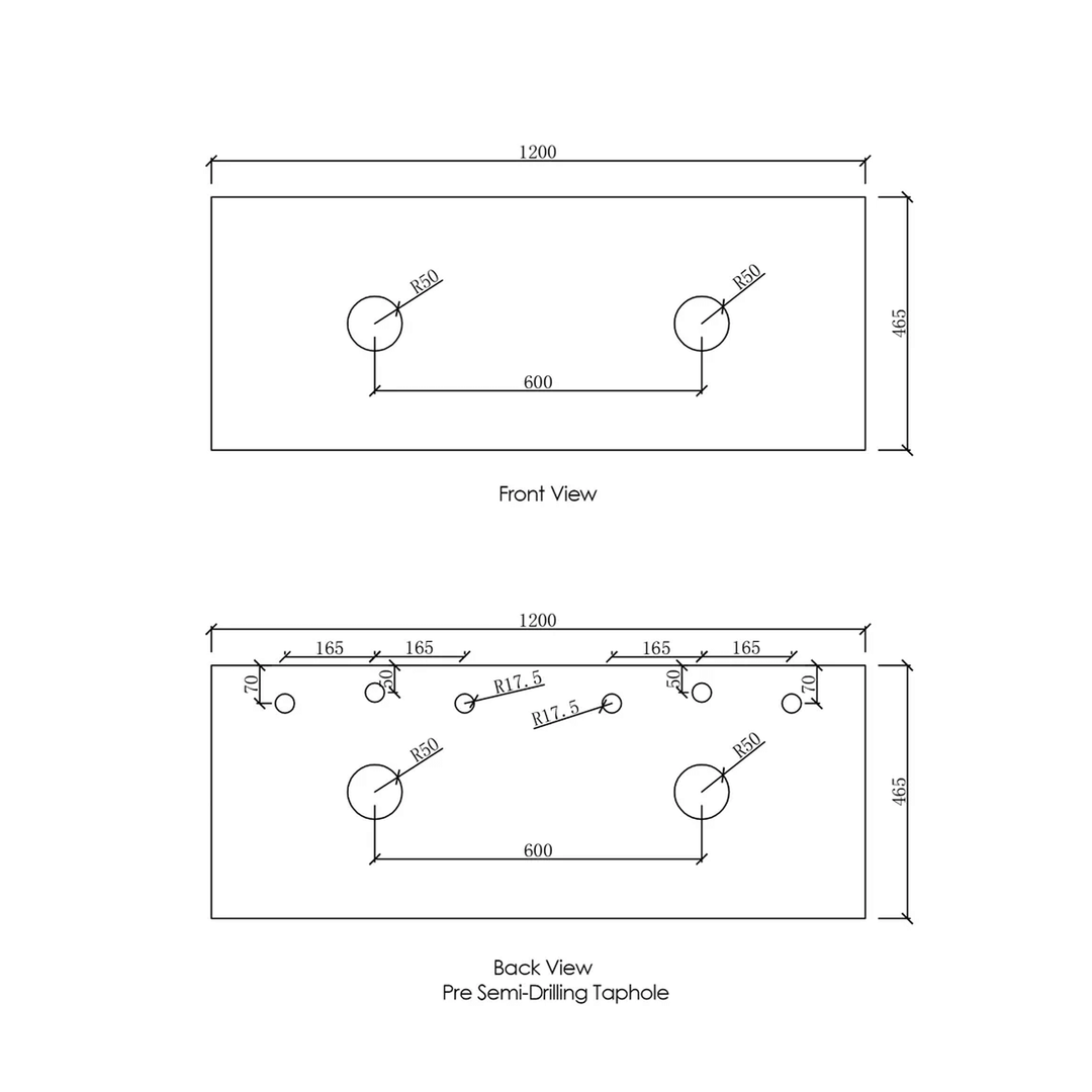 Otti Vanity Stone Benchtop (600-1800mm)