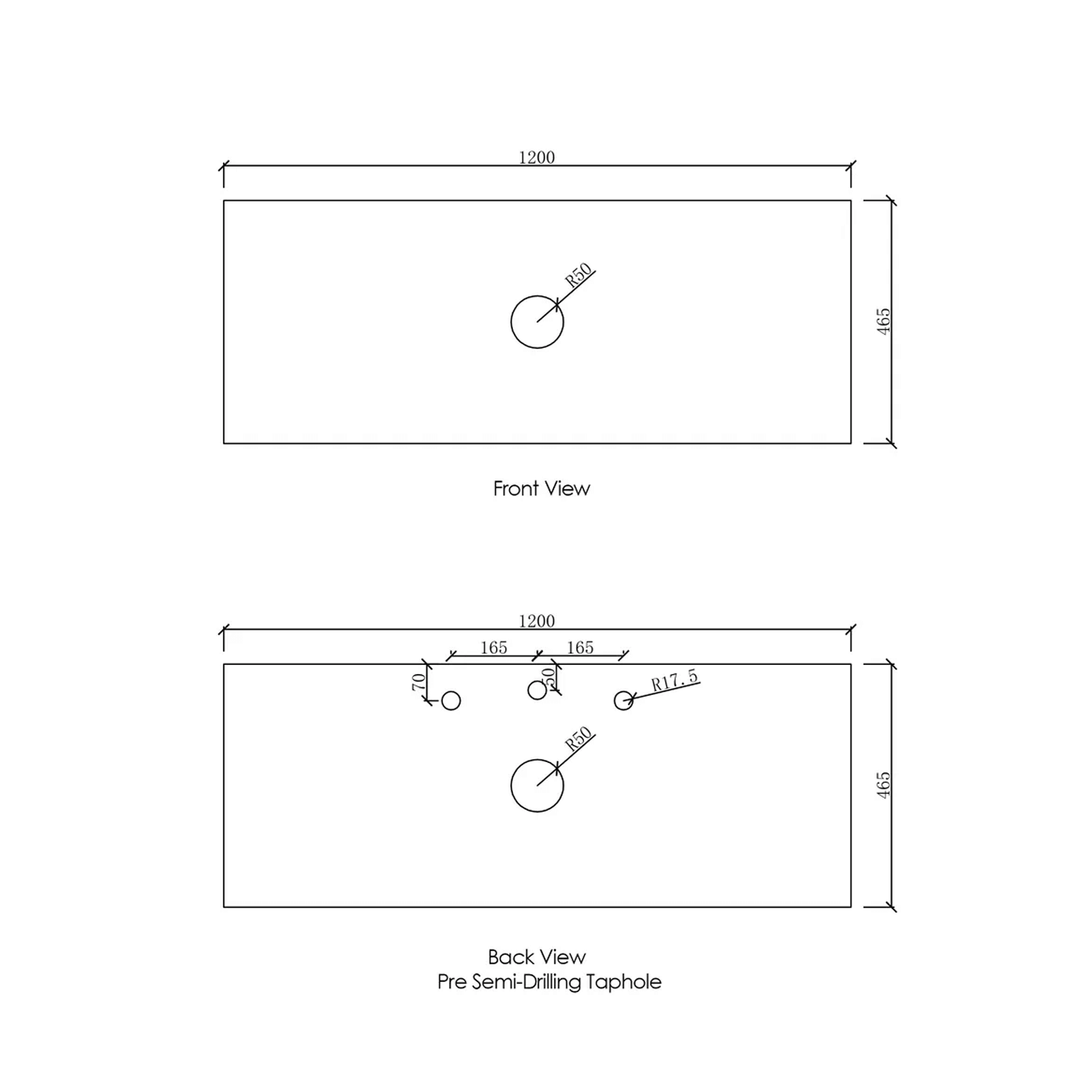 Otti Vanity Stone Benchtop (600-1800mm)