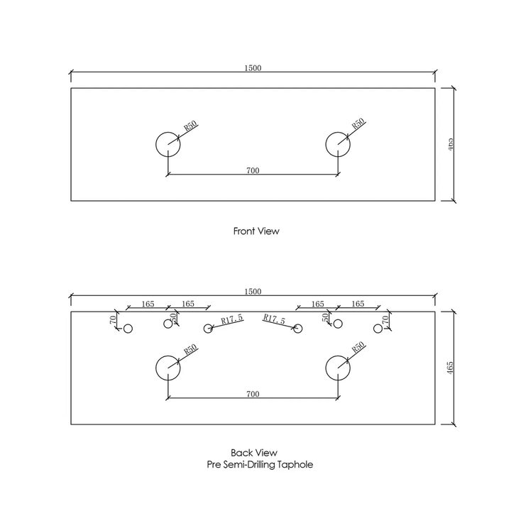 Otti Vanity Stone Benchtop (600-1800mm)