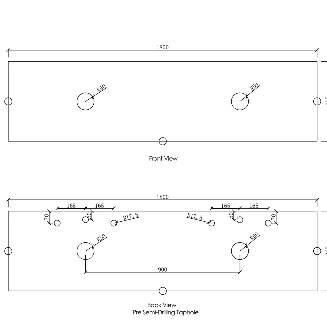 Otti Vanity Stone Benchtop (600-1800mm)