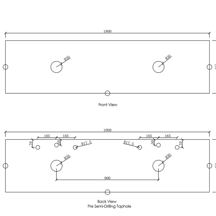 Otti Vanity Stone Benchtop (600-1800mm)