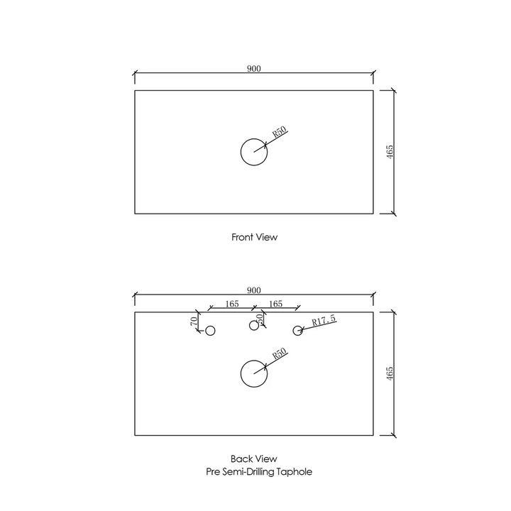 Otti Vanity Stone Benchtop (600-1800mm)