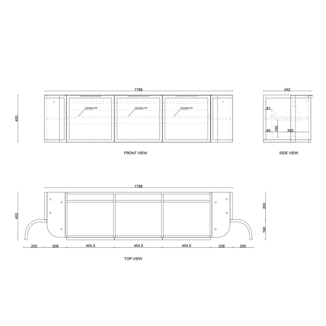 Hampshire Black Curved Wall Hung Vanity