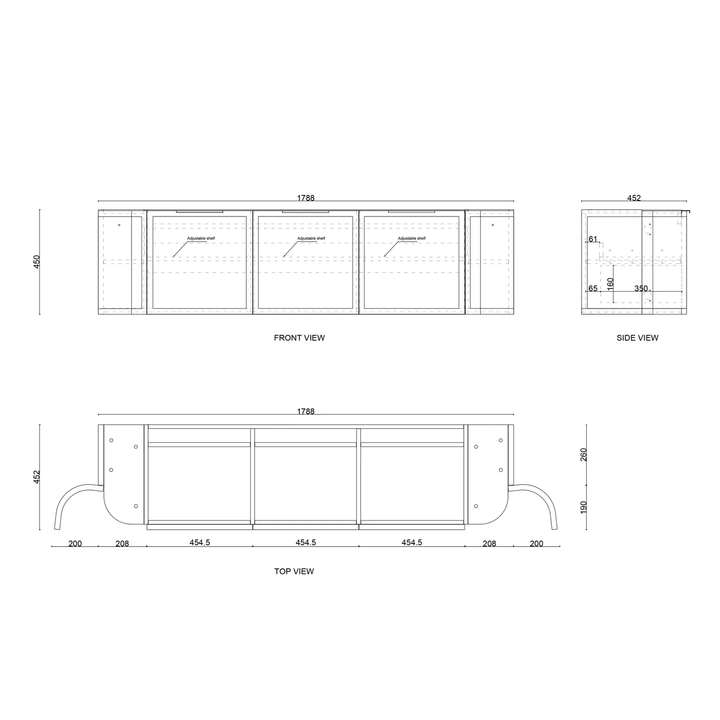 Hampshire Black Curved Wall Hung Vanity