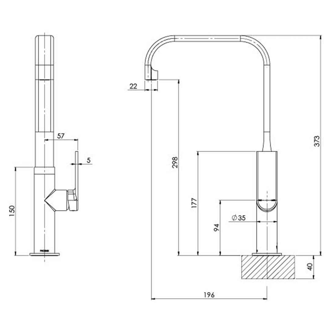 Teel Squareline Swivel Sink Mixer