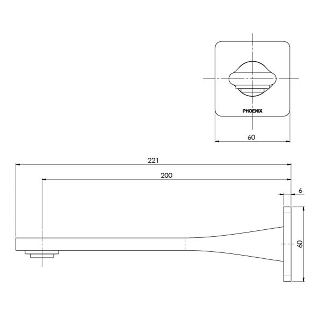 Teel Wall Outlet Spout 200mm