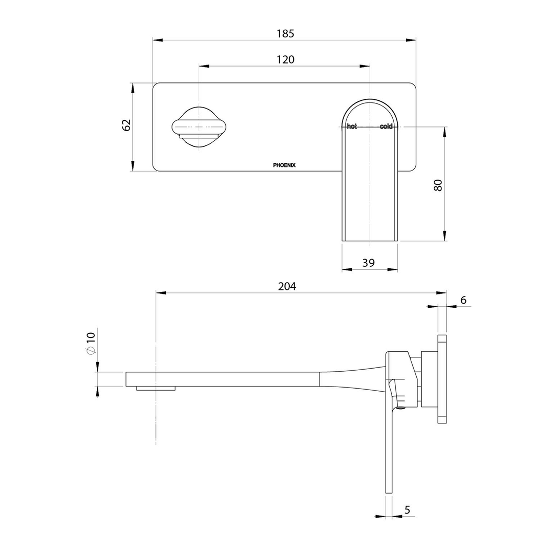 Teel SwitchMix Wall Mixer Set 200mm