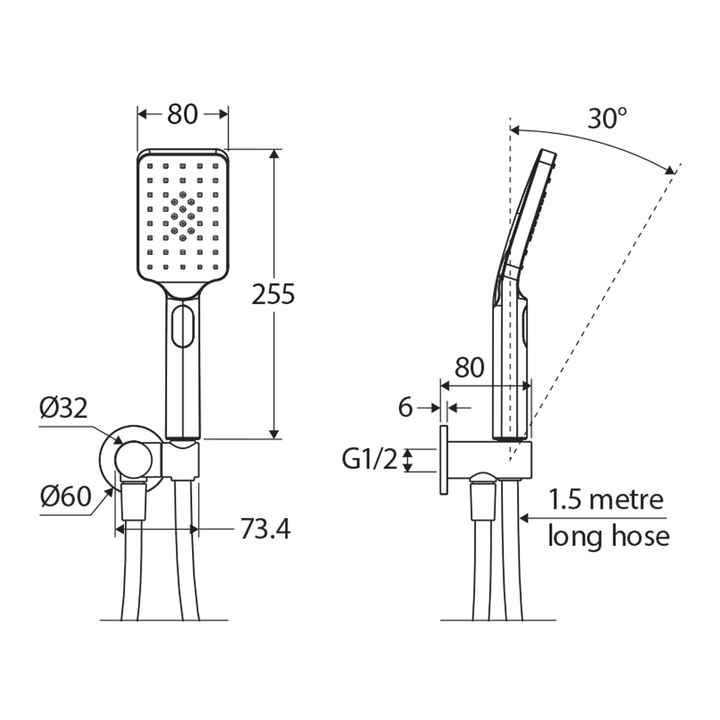 Tono Square Shower Handset