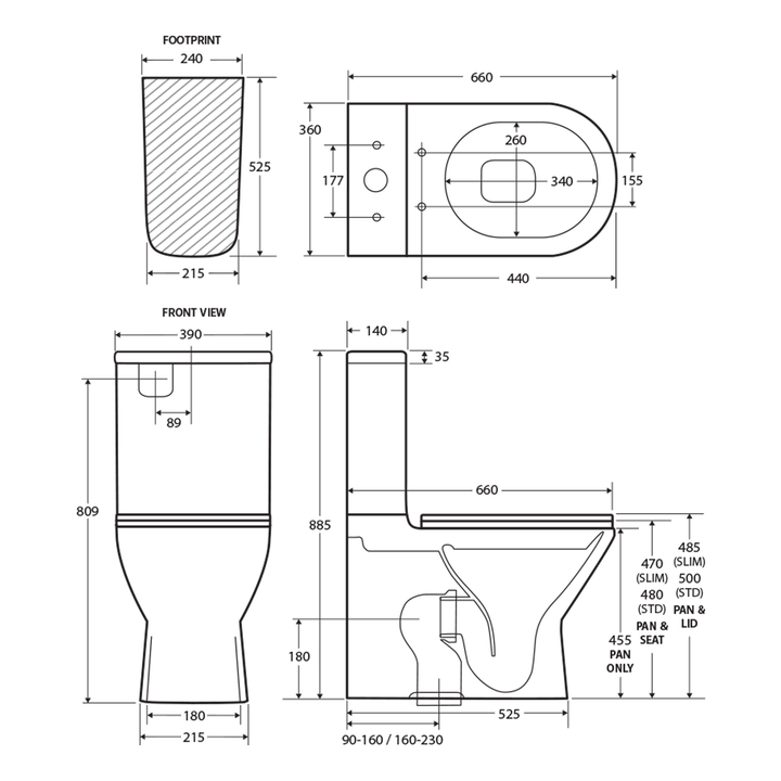 Tono Slim Rimless Tornado Flush Toilet