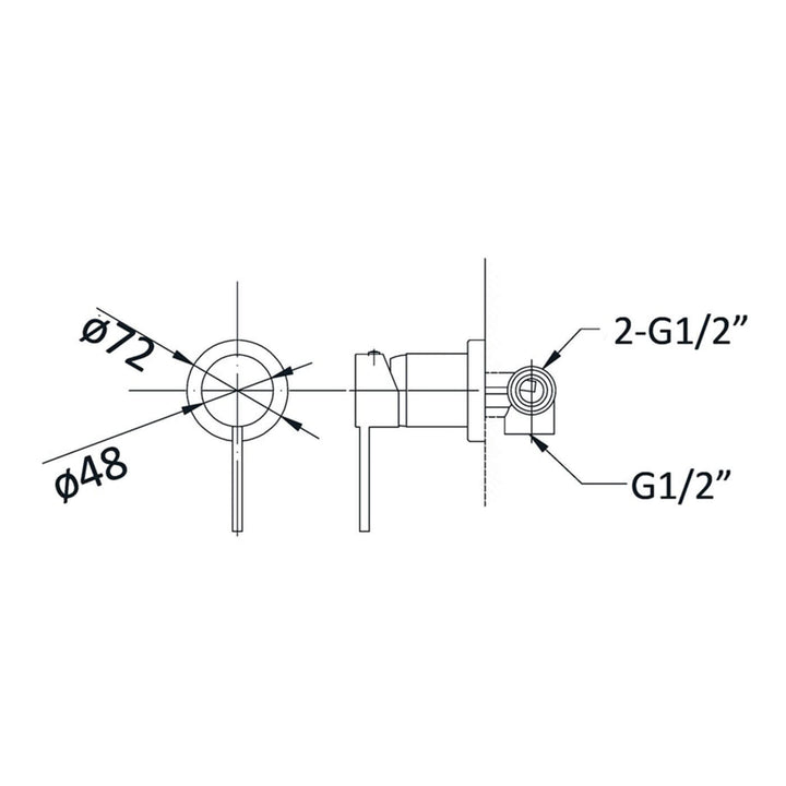 Trade Pin Handle Shower Wall Mixer