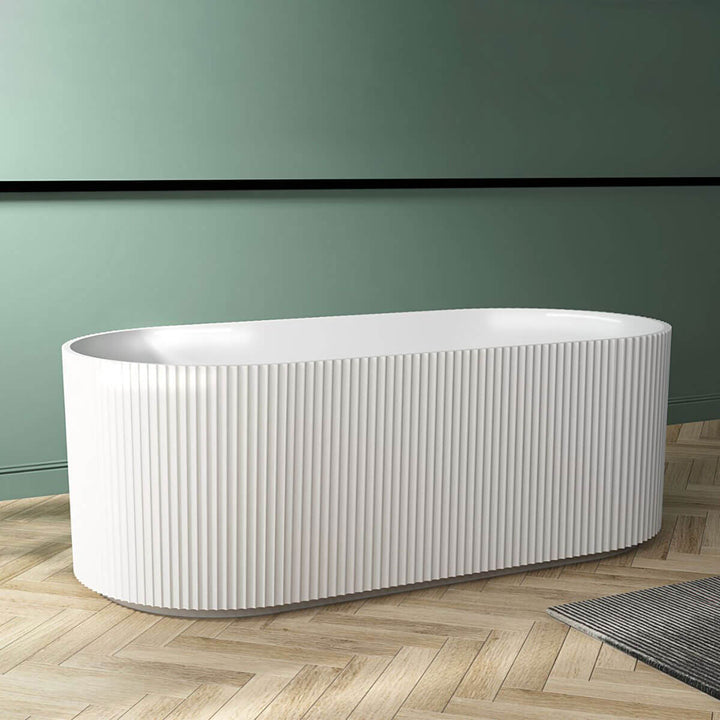 Trina Oval Ribbed Freestanding Fluted Bathtub 1500-1700mm