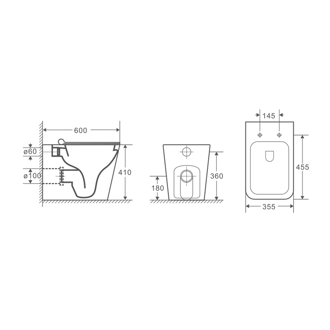 Turin In Wall Rimless Toilet R&T Cistern Package