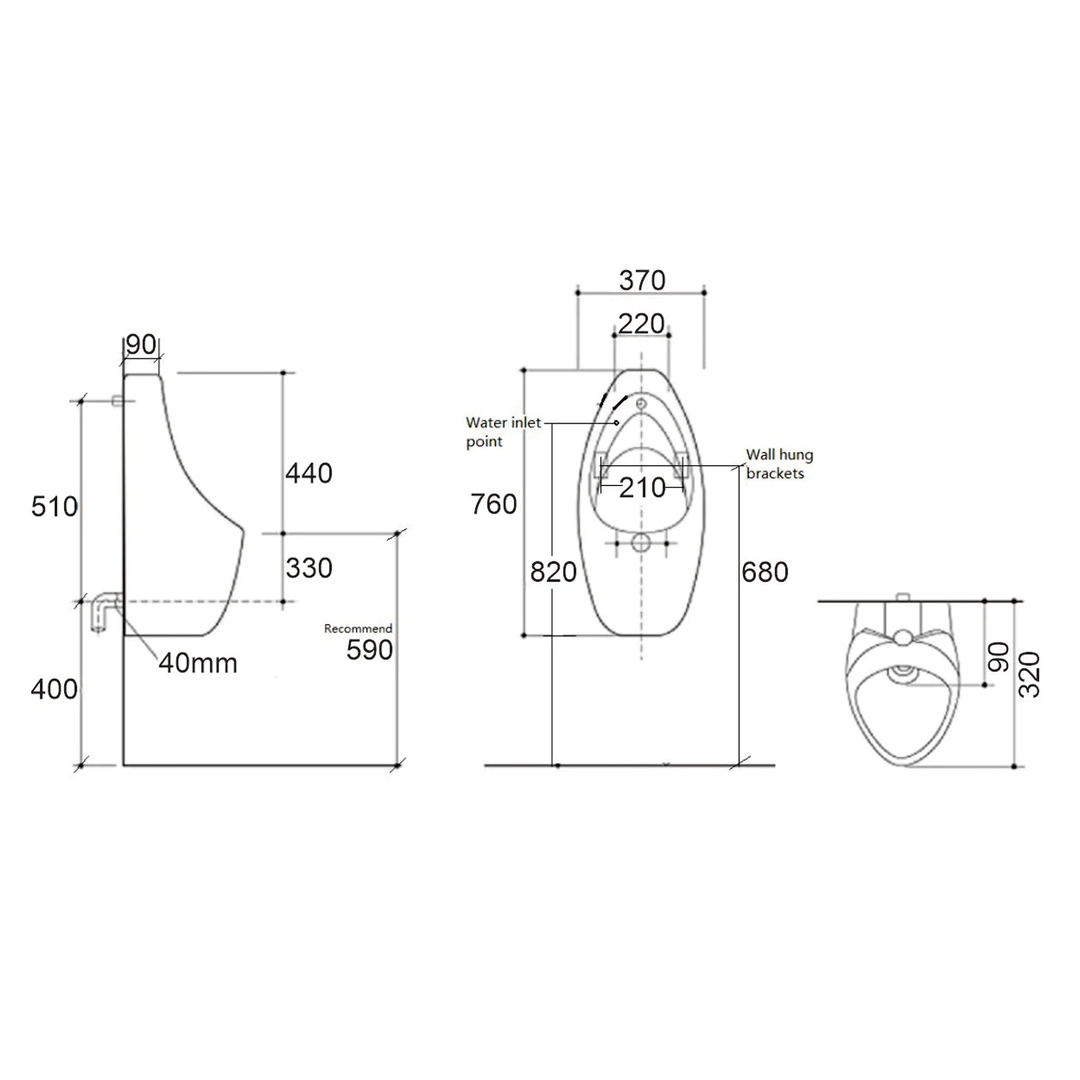 Unicorn Wall Hung Motion Sensor Urinal