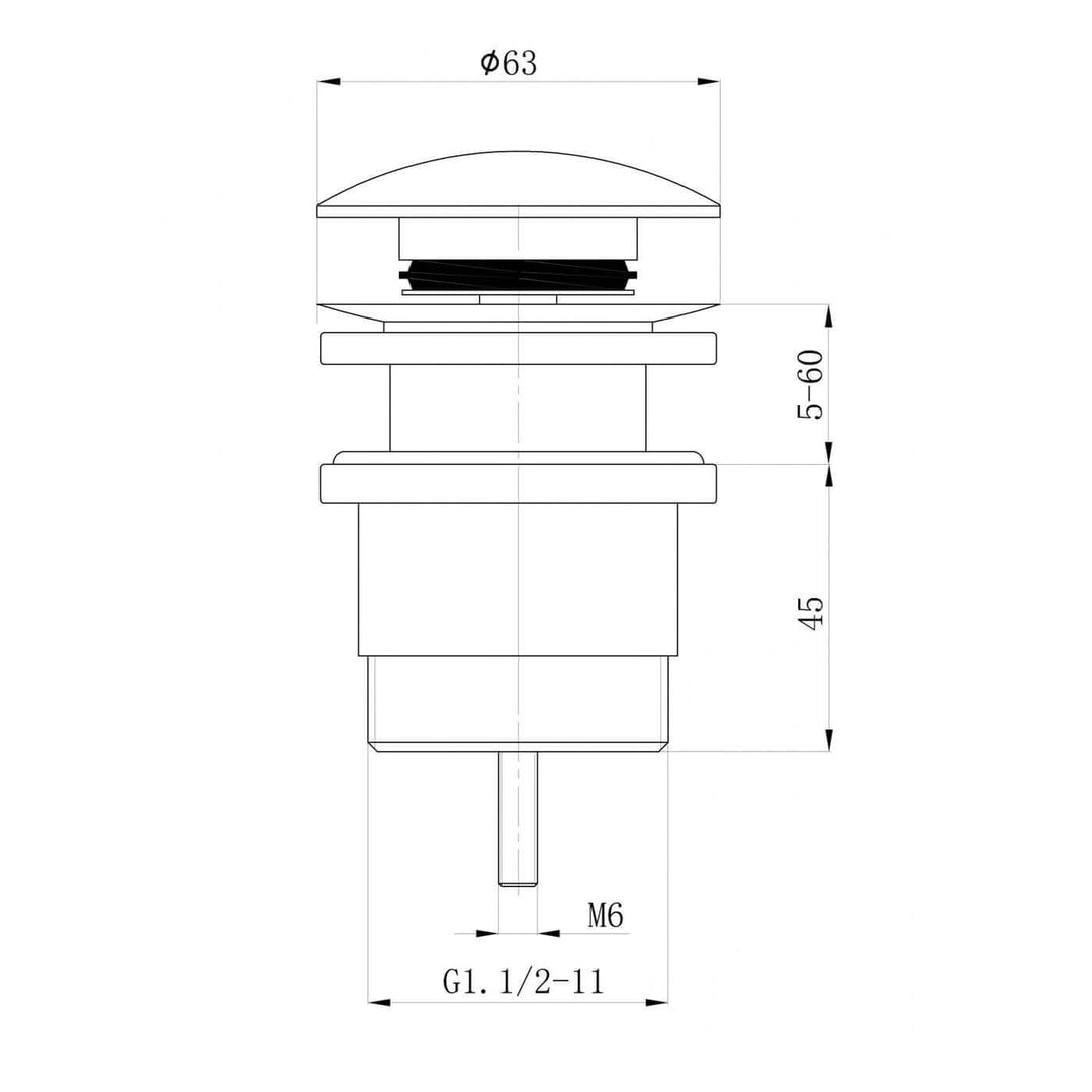 Universal Solid Brass Basin Pop-Up Waste