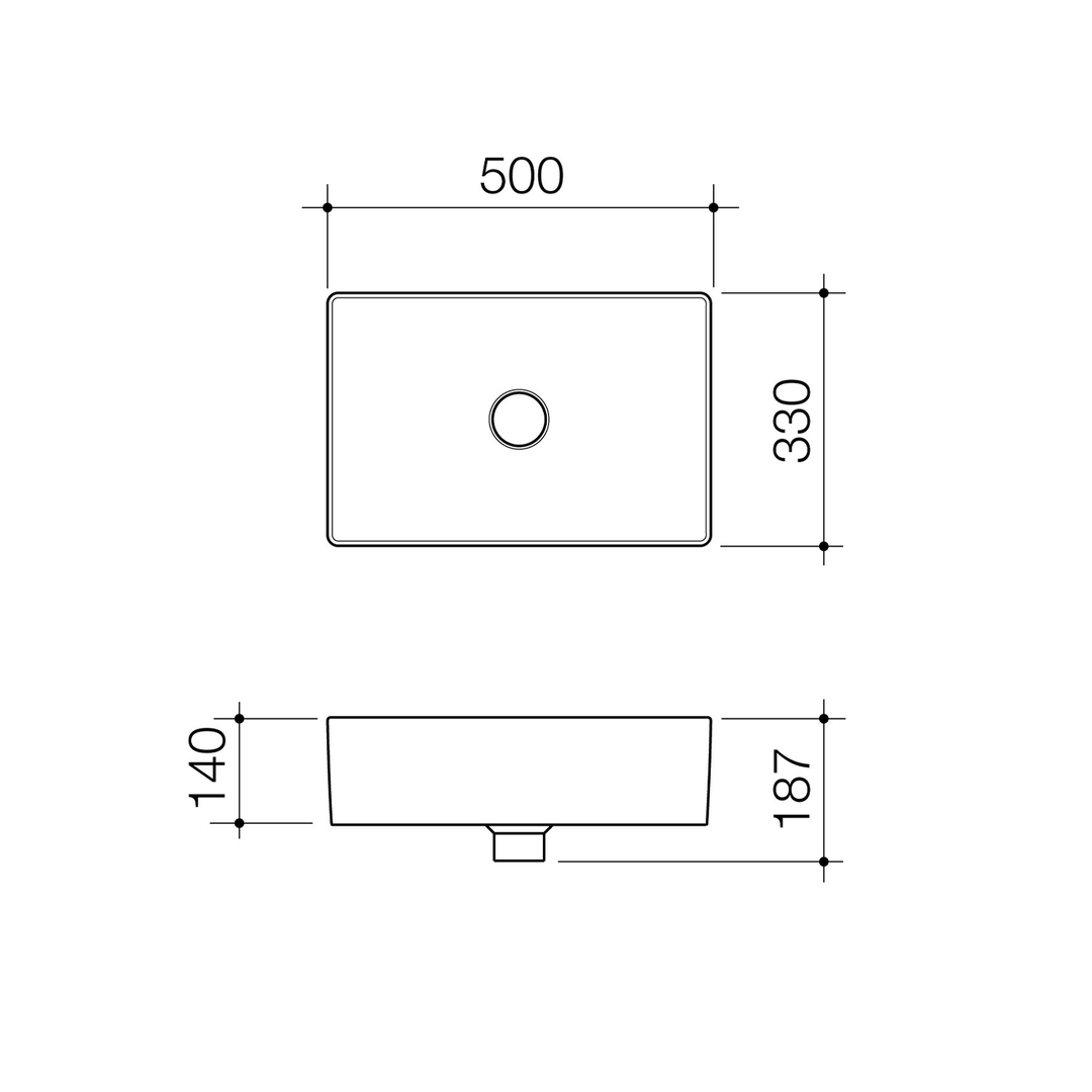 Urbane II Above Counter Basin 500x330mm