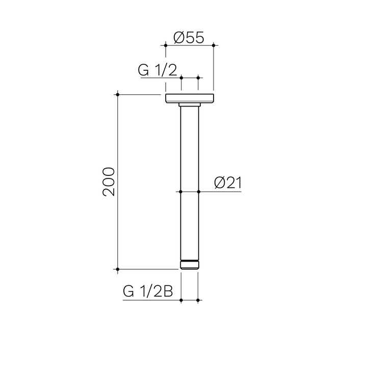 Urbane II Ceiling Shower Arm 200-500mm