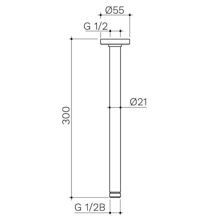 Urbane II Ceiling Shower Arm 200-500mm