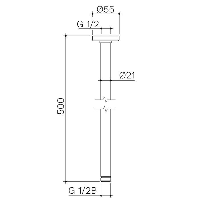 Urbane II Ceiling Shower Arm 200-500mm