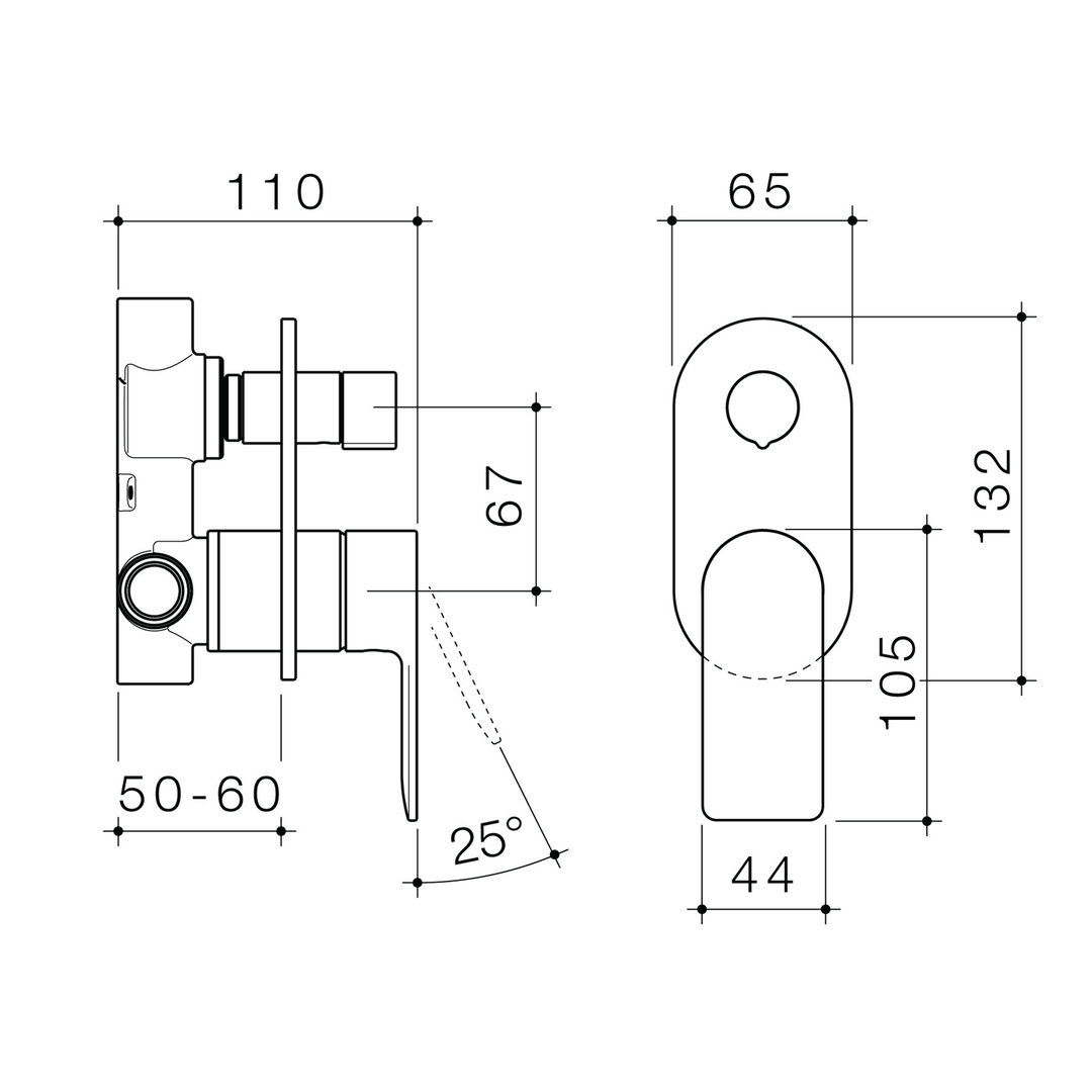 Urbane II Round Diverter Wall Mixer