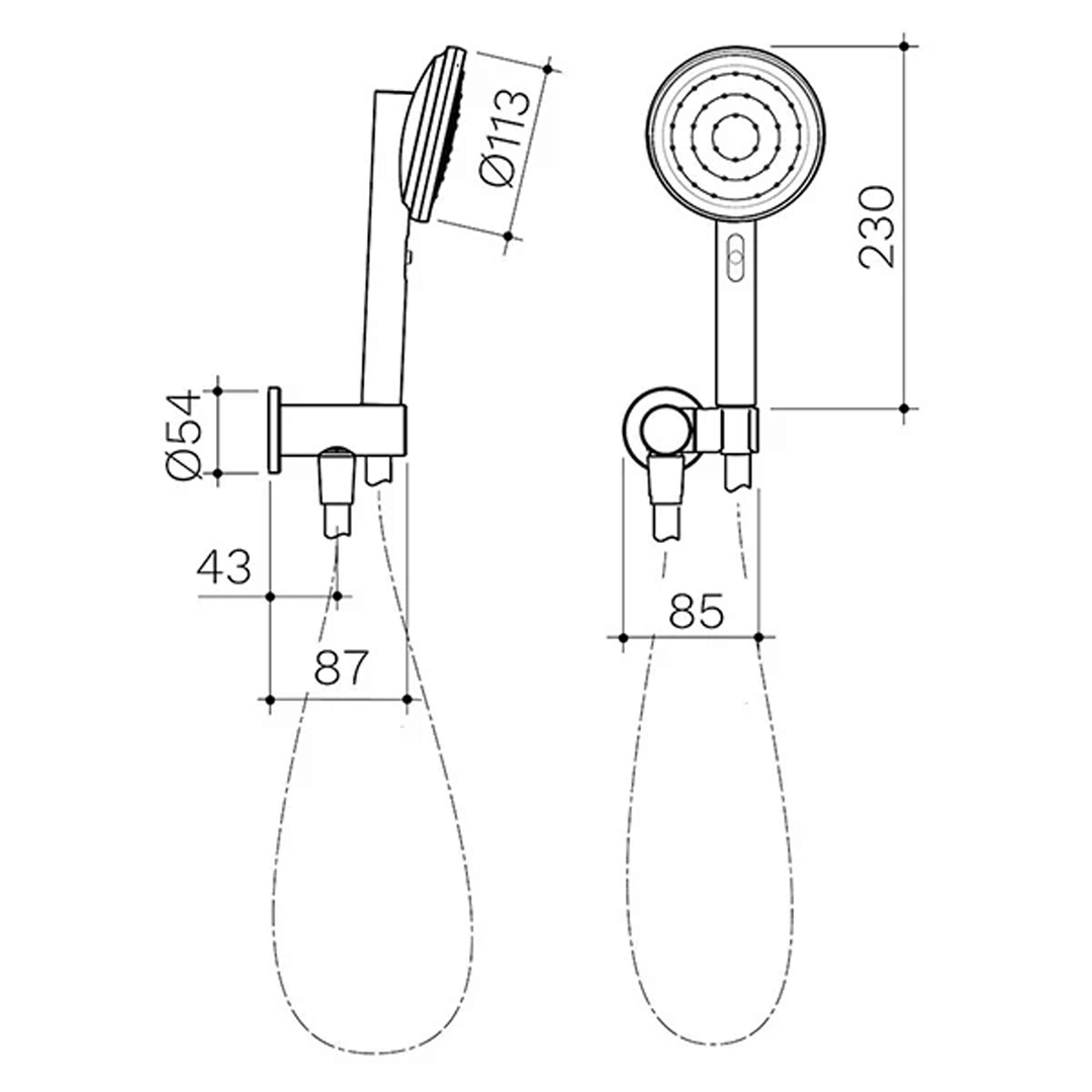 Urbane II Round Removable Hand Shower