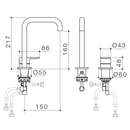 Urbane II Hob Basin Mixer Set