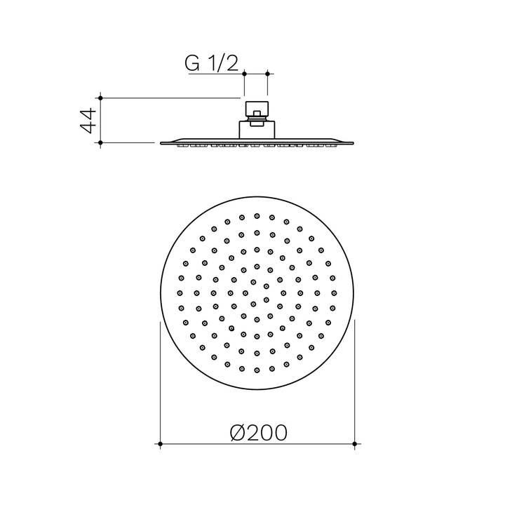 Urbane II Round Shower Head 200mm